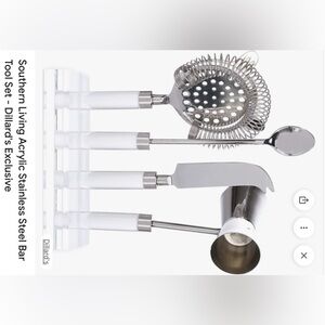 Southern Living White and Silver Bar Tool Set